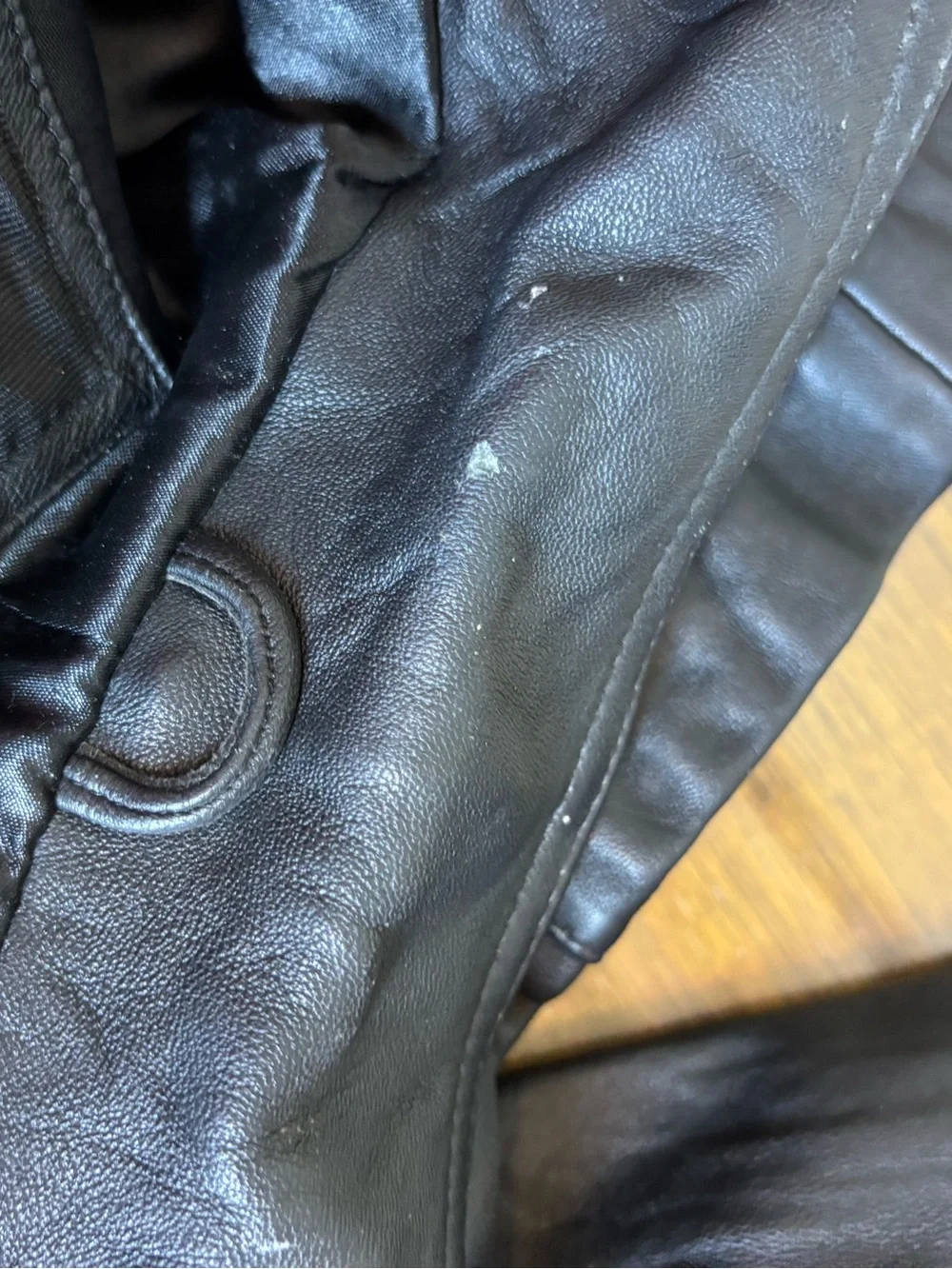 Mossimo Vintage Leather Blazer Jacket, Black, XL, puff sleeve, Y2K
